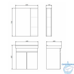 Тумба подвесная Comforty Тромсе 60 дуб сонома с раковиной Fest 60