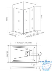 Душевое ограждение Bas Infinity WTW+SP 140х80 профиль хром, стекло прозрачное (без поддона)