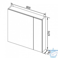 Зеркало-шкаф Aquanet Порто 80 белый 195728