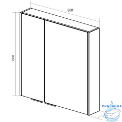  Зеркальный шкаф 1Marka Gaula 80 2д.White