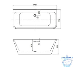 Акриловая ванна Aquatek Элегия 170x75 AQ-113775Wt с ножками