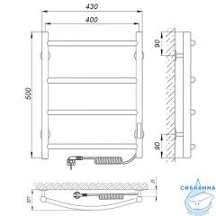 Полотенцесушитель электрический Laris Классик П4 40х50 R (хром)