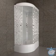 Душевая кабина Тритон Коралл R 120х80 В профиль белый, стело мозайка Щ0000061820