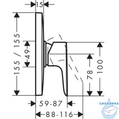 Встраиваемый смеситель для душа Hansgrohe E 71768000