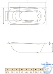 Ванна акриловая C-BATH Saturn 170x75
