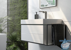 Тумба Aqwella Clarberg Logic 80 L с раковиной Toledo 70 белый глянцевый