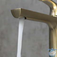 Смеситель для раковины Lemark Ursus LM7209BG (с донным клапаном) (брашированное золото)