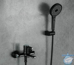 Смеситель для ванны Gappo G3203-6 с аксессуарами (хром/черный)