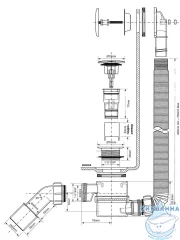 Слив-перелив для ванн McALPINE 70 см MRB11-WH (белый)