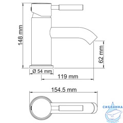 Смеситель для раковины Wasserkraft Main 4105 (без донного клапана)(хром)