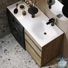 Тумба напольная Aqwella Terra 54 дуб балтийский с раковиной Forma 115 R