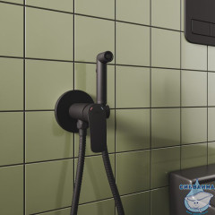 Встраиваемый смеситель с гигиеническим душем, черный матовый, Rora, Milardo, RORBLR0M08,