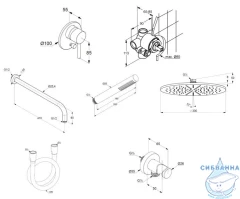 Душевая система Kludi Bozz 300 38736N076 (брашированное золото)