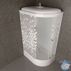 Душевая кабина Тритон Коралл L 120х80 В профиль белый, стело мозайка Щ0000061819