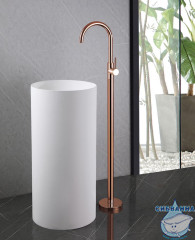  Смеситель для раковины напольный ABBER  Wasser Kreis AF8141RG (без донного клапана) (розовое золото)