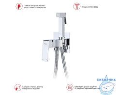 Встраиваемый смеситель Raglo R01.52 с гигиеническим душем (хром)