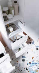 Пенал 1Marka Соната 35 подвесной (2 ящика и 1 дверь) белый глянец