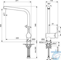 Смеситель для кухни Ideal Standard Ceralook BC174XG (черный матовый)