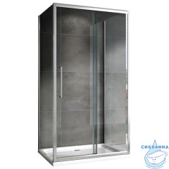 Душевое ограждение ABBER Schwarzer Diamant 100x90 профиль хром, стекло прозрачное AG30100H-S90-S90 (без поддона)