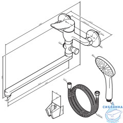 Смеситель для ванны AM.PM X-Joy F85A90100 (хром)