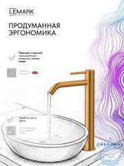 Смеситель для раковины Lemark Калина LMF-2115S-BRG (брашированное золото)