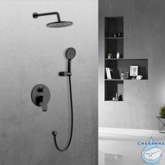 Душевая система Vincea Esse 250 1 режим VSFW-1E1MB (черный матовый)