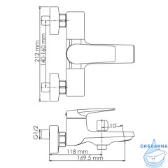 Смеситель для ванны Wassercraft Aisch 5501 с аксессуарами (золото)