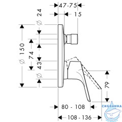 Встраиваемый смеситель для ванны Hansgrohe Focus 31945000