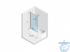 Шторка для ванны Riho Novik 80x150 профиль хром, стекло прозрачное GZT9300075