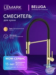 Смеситель для кухни Lemark Белуга LMF-8074B-BRLG (брашированное золото)