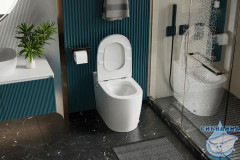 Унитаз приставной  импульсный Abber Bequem AC1114P с сиденьем Soft Close (микролифт) (белый)