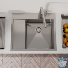 Мойка, нерж. сталь, сатин, чаша справа, 590*510, Haze, IDDIS, HAZ59SRi77