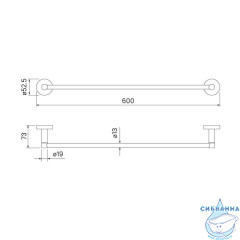 Полотенцесушитель одинарный, глянцевый хром, сплав металлов, Sena, IDDIS, SENSS10i49