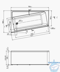 Акриловая ванна 1Marka Direct 170х100 L