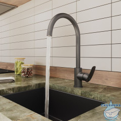 Смеситель для кухни с каналом для фильтрованной воды, графит,Rora,Mi,RORGMFJM05
