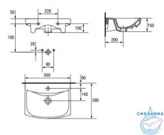 Раковина 50 см Cersanit Carina UM-CAR50/1