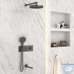 Душевая система Vincea 300 1 режим VSFW-432TI2GM (вороненая сталь)