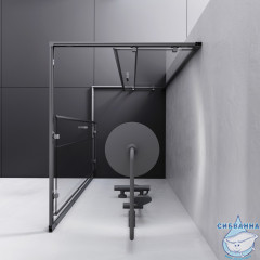 Душевое ограждение AM.PM Gem 100x80 W93G-404-100280-BT профиль черный, стекло прозрачное (без поддона)