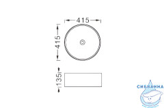 Раковина на столешницу 42 см Aquatek Европа AQ5558-MB