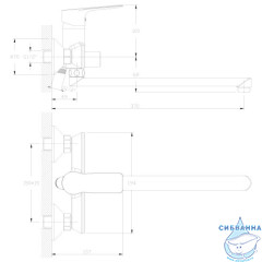 Смеситель для ванны Rossinka RS27-33 с душевым гарнитуром (хром)