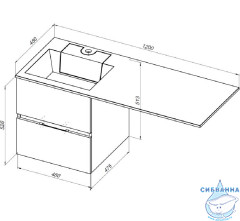  Раковина на стиральную машину Aquanet Фортуна 120 L