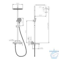 Душевая система Raglo 320 1 режим R30.24.09 (графит)