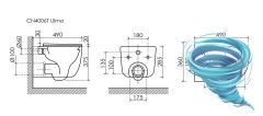 Унитаз подвесной безободковый Ceramicanova Ulma Rimless CN4006TMB с сиденьем быстросъемным Soft Close (микролифт)