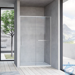 Дверь в нишу Vincea Slim Soft 120 профиль никель, стекло прозрачное VDS-1SS120CLBN