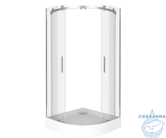 Душевое ограждение Bas GALAXY R-TD-90-C-B профиль черный, стекло прозрачное (без поддона)