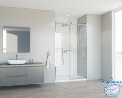 Дверь в нишу Vincea Комо софт 130 профиль хром, стекло прозрачное VDS-1CS130CL
