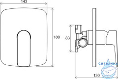 Встраиваемый смеситель для душа Ravak Classic-CL 066.00 X070089 (хром)