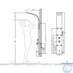 Душевая панель Aquanet Galaxy Shine 200 2 режима 237436 (полированная нержавеющая сталь)