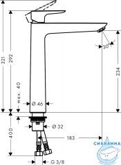 Смеситель для раковины Hansgrohe Talis E 71717990 (без донного клапана) (золото)