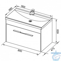 Тумба под раковину Aquanet Августа 90 белый 210030